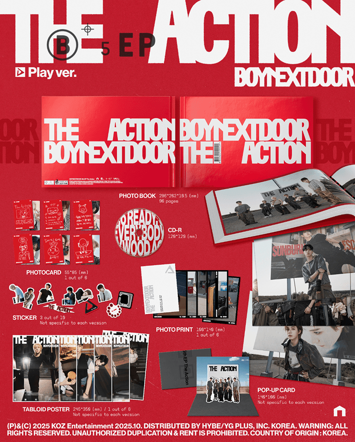 BOYNEXTDOOR-The Action 5th EP Album Play ver SEOULSTATIONberlin kpop