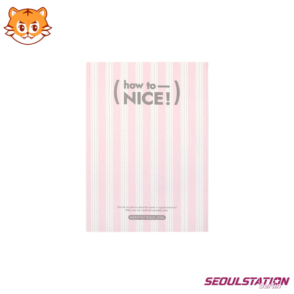 Be on D: Monthly Book 2026 SEOULSTATION berlin Pink Stripe Rosa Streifen Kalender