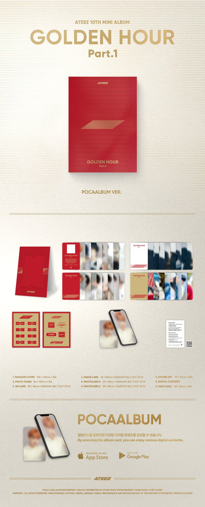 SEOULSTATION berlin ATEEZ Golden Hour : Part 1 Pocaalbum 10th mini album packshot photocards