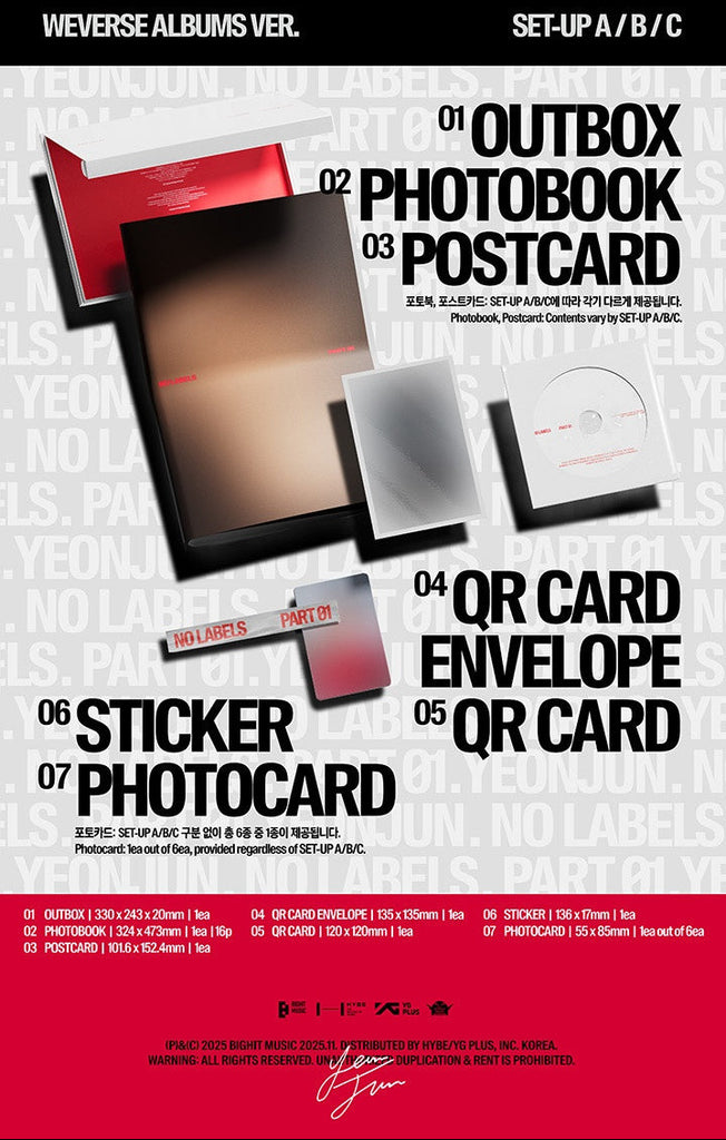 Yeonjun No Labels Part 01 Album Packshot Weverse Set Up A B C SEOULSTATION berlin