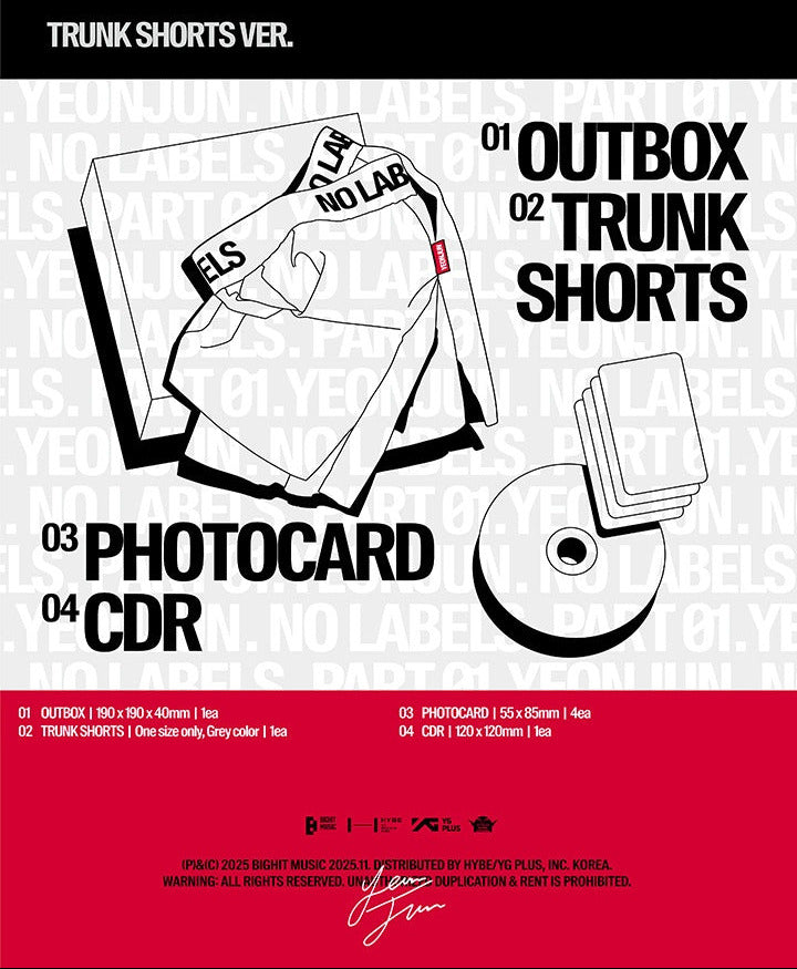 Yeonjun TXT No Labels Part 1 Packshot Trunk Shorts SEOULSTATION berlin